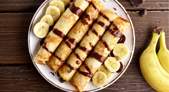 Как приготовить блинчики с бананом